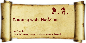 Maderspach Noémi névjegykártya