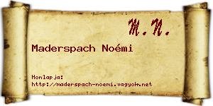 Maderspach Noémi névjegykártya